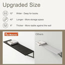 Fun Memories 40 Inch Floating Shelves, 10 Inch Deep Wall Shelf, 40 x 10 Floating Shelf Set of 2, Black Wood Floating Shelf Wall Mounted, Large Kitchen Living Room Bedroom Storage Shelves by CozyNest Decor