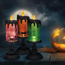 Halloween Snow Globe Candles Lighted Lamp, Lighted Flameless Candles with Water Glitter Swirls and Spooky Moving,Battery Operated by CozyNest Decor