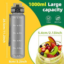 OLDLEY 32 oz Water Bottle, Motivational Water Bottle with Time Marker, Sports Water Bottle With Strap, Leakproof & BPA Free Large Water Bottles for School, Gym, Travel, Outdoor, Tritan,Gray by CozyNest Decor