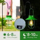 Solar Lights Lantern Lamp with Shepherd Hook, Solar Metal Lanterns, Outdoor Lights Decor,Edison Bulb Lights for Garden ,Outside Decor for Pathways,Patio, Lawn, or Landscaping(Green) by GreenHaven Gardens