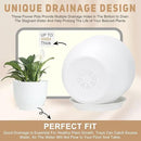 Plant Pots 10/9/8/7.5/7 inch Flower Pots with Multi Mesh Drainage Holes, Planters for Indoor Outdoor Garden Plants and Flowers. (White) by GreenHaven Gardens
