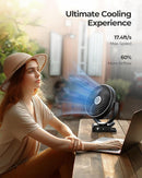 Koonie 10000mAh Portable Clip on Fan with LED Lantern and Hook, 8'' Battery Operated Desk Fan, Quiet Camping Fan with LED Digital Display, 360° Rotation & 3 Speeds for Travel Tent Gym Treadmill by TinyTreasures Baby Boutique