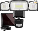 AmeriTop Solar Lights Outdoor, Super Bright 1600LM LED 6000K Solar Motion Sensor Lights with Wide Angle Illumination; 3 Adjustable Heads, IP65 Waterproof Outdoor Security Lighting (Black) by GreenHaven Gardens
