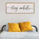 LuZhiQiang Stay Awhile Home Sign Wall Decor 40"X15" Large Solid Wood Frame For Hallway Living Room Entryway Wall Art Hanging (Wood) by CozyNest Decor