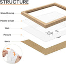 upsimples 10x10 Frame, Natural Solid Wooden Picture Frames, Display 8x8 with Mat or 10 x 10 Without Mat, Wall or Tabletop, 1 Pack, Natural by CozyNest Decor