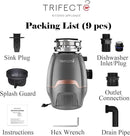Trifecte Pro 3/4 HP Garbage Disposals with Sound Reduction,Food Waste Coutinuous Feed Garbage Disposal with Power Cord, Dishwasher Hook Up by CozyNest Decor