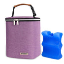Breast Milk Cooler Bag with Ice Pack Fits 4 Baby Bottles Up to 9 Ounce, Baby Bottle Bag Great for Nursing Mom Daycare, Purple by TinyTreasures Baby Boutique