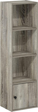 Furinno Luder Shelf Bookcase with 1 Door Storage Cabinet, French Oak by TinyTreasures Baby Boutique