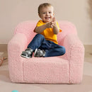 Kids Snuggly-Soft Sherpa Chair, Cuddly Toddler Foam Chair for Boys and Girls, Pink by CozyNest Decor