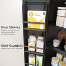 74.8" Tall Metal Food Cabinet, Black Kitchen Pantry Cabinet, Storage Cabinets with 4 Door and 4 Adjustable Shelves, Steel Freestanding Cupboard for Kitchen Dining Room Living Room Bathroom by CozyNest Decor