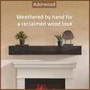 Handmade Fireplace Mantel Shelf 48", Extra Wide Rustic Wood Mantles for Over Fireplace, Wall Mounted Floating Mantel Shelves for Living Room Decor (Ebony, 48Lx6Hx8D) by CozyNest Decor