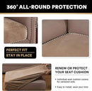 PrinceDeco Stretch Velvet Couch Cushion Cover,Soft Cushion Slipcover for Chair Cushion Furniture Protector Seat Cushion Sofa Cover Width Up to 29.5", Camel by CozyNest Decor