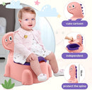 Potty Seat Baby Training Chair Boys Girls Toddler Dinosaur Comfortable children 1-5 years old Baby toilet Animal seat with lid back potty trainer (Pink) by TinyTreasures Baby Boutique