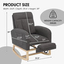 NIOIIKIT Modern Nursery Rocking Chair, Teddy Upholstered Rocking Chair with Footrest, Comfortable Rocker Recliner with Side Pocket, Glider Rocker for Living Room, Bedroom, Nursing Room (Dark Grey) by TinyTreasures Baby Boutique