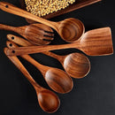 12 Pack Wooden Spoons for Cooking - Natural Teak Kitchen Utensils Set with Spatulas by CozyNest Decor