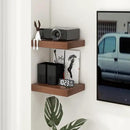 Deep Floating Shelves for Wall | 16 Inch Wide x 12 Inch Deep Floating Shelves Set of 2 | Rustic Walnut Wide Wall Shelves | Bookshelf Laundry Shelf TV Shelf by CozyNest Decor