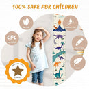 Customize Name Canvas Growth Chart for Kids, Dinosaur Unisex Kids Room Wall Decor, Measuring Height Chart, Wall Tape with Height Chart for Kids, Foldable Height Tracker, Lightweight by TinyTreasures Baby Boutique