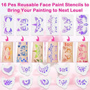 Professional Face Painting Kit for Kids and Adults – 54 Color Water Activated Cosplay Makeup Kit, Non-Toxic Body Paint with Stencils, Gems, Brushes– for Halloween FX, Bday Parties, School Event by TinyTreasures Baby Boutique