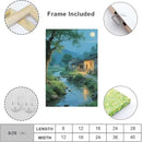 Moonlight under the big tree creek cabin scenery is suitable for posting in the living room bedroom office scenery poster wall painting by CozyNest Decor