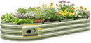 KING BIRD Raised Garden Bed Kit 2025 Upgraded Quick-Setup Galvanized Planter Garden Box Outdoor for Gardening, Vegetables, Flowers, 94x36x12 in, Olive Green by GreenHaven Gardens