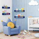 Forbena Wall Book Shelf Organizer for Kids Room Set of 4, Large Floating Book Shelves for Boy Nursery Wall Deocr, 24 Inches Wall Mount Bookshelf for Toddler Child Teen Boys Bedroom (Navy Blue) by TinyTreasures Baby Boutique