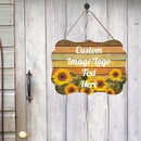 Personalized Wooden Welcome Sign Hanging Door Sign Farmhouse Decor for Home Office 11.2 * 8 Inch by CozyNest Decor