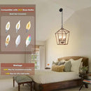 Chandelier for Dining Room, 4-Light Rustic Chandelier Fixtures, Vintage Ceiling Light with Adjustable Height, Antique Bronze Geometric Hanging Light for Bedroom, Foyer, Kitchen, Living Room, Entryway by CozyNest Decor