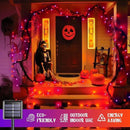 JMEXSUSS Orange and Purple Solar Halloween Lights, 2 Pack Each 100 Led Solar String Lights Outdoor Waterproof for Halloween Tree Christmas Decoration by GreenHaven Gardens