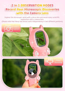 2-in-1 Microscope Camera for Kids, Mini Handheld Microscope Supporting Multiple Viewing Angles, Outdoor Educational Science Adventure Toys, Birthday Gifts for 3-10 Years Old Girls, Pink Cat by TinyTreasures Baby Boutique