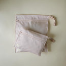 mushie Water Resistant Wet Bags | Large & Small Reusable Storage Bag for Baby Items and Travel | Zippered Pockets with Handle | Machine Washable, Set of 2 (Blush) by TinyTreasures Baby Boutique