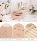 Jewelry Box with Lock for Girls: Jewelry Organizer for Dresser - 3-Drawer Earrings Storage Girls Women Gift (Peach Pink) by TinyTreasures Baby Boutique