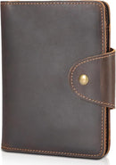 Real Leather Wallet Functional RFID Bifold Passport Holder Travel (Dark Brown) by TinyTreasures Baby Boutique