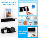 OAPRIRE Black Acrylic Floating Shelves Set of 2 - Damage Free Expand Wall Space - 12 Inch Wall Shelves with Strong Adhesive for Bathroom, Bedroom, etc by CozyNest Decor