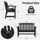 Ciokea 46" Heavy Duty Outdoor Bench Set of 2, HDPE Weatherproof Garden Bench, 2-Person Memorial Benches with 660 Lbs, Waterproof Patio Porch Benches for Outside Business Deck Office Backyard, Black by GreenHaven Gardens