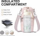 Water Bottle Bag 40 oz Crossbody Holder for Walking Hiking Insulated Carrier Purse with Adjustable Strap by TinyTreasures Baby Boutique