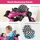 HONEY JOY 4-in-1 Baby Walker, Activity Push Walker w/3 Adjustable Heights, Smooth Wheels w/Adjustable Speed, Padded Seat, Music & Light, Foldable Car Walker for Baby Boys Girls Age 6 Months+ (Pink) by TinyTreasures Baby Boutique