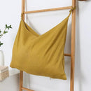Hanging Linen Laundry Bag, 100% Pure Flax Linen Over The Door Hamper with Bottom Zipper for Laundry Room, Household Dirty Cloth Storage Organizer Bag, Turmeric by CozyNest Decor