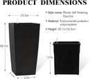 30in Tall Large Plant Pots Planter-Self-Watering Indoor/Outdoor Planting with Drain Holes, Water Level Monitor, Inner Bucket for Front Porch Patio, Black Large by CozyNest Decor
