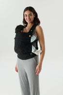 NEST BLANCHE Baby Carrier – Soft Cotton Linen Blend with Magnolia Jacquard Design, Adjustable and Ergonomic for Newborns and Toddlers (Ebony) by TinyTreasures Baby Boutique