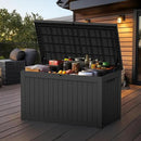 230 Gallon Outdoor Deck Box,Storage Lockable Waterproof Patio Furniture,Garden Tools,Cushions,Pool Accessories Outside Storage Resin Box(Black) by CozyNest Decor