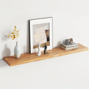 Rustic Elm Wood Floating Shelf for Wall, Flat Edge 48"W x 9.2"D x 1.4"H, 1 Pack with Invisible Bracket, Large Wall Mounted Storage Shelf for Living Room Bedroom Kitchen Bathroom Decor, Natural Finish by TinyTreasures Baby Boutique