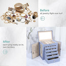 BOOVO Jewelry Box For women, 6 Layer Large Jewelry Organizer With Mirror, Multi-Function Storage Box With Lock, Accessory Holder With 5 Drawers, For Earrings Necklace Ring Bracelet (Purple) by TinyTreasures Baby Boutique