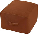 MeMoreCool Square Stuffed Pouf Ottoman Foot Rest, Floor Pouf Foot Stool with Foam Chunk Filling, Soft Stuffed Ottoman Footrest for Living Room, Coffee by CozyNest Decor