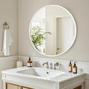 Fabuday White Round Mirror 30 Inch - Large Circle Mirror for Bathroom, Living Room, Hallway, Entryway, Matte Aluminum Frame Circular Mirrors for Wall Decor by CozyNest Decor