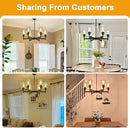 Black Chandeliers, 6 Light Dining Room Light Fixtures Over Table, Farmhouse Chandeliers for Dining Room with Clear Glass Shade for Kitchen Island Living Room Bedroom Bathroom, Height Adjustable by CozyNest Decor