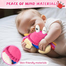 Pink Crawling Crab Baby Toy - Rechargeable Musical Plush Toys with 40 Songs & Voice Recorder, Sensory Toy for Infant Tummy Time, Soft Toy for 12-18 Months Girl, Gift for Toddlers 1-3 by TinyTreasures Baby Boutique
