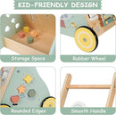 Wooden Baby Walker, Multiple Learning Activities Center Develops Motor Skills for Infant to Toddler, Push and Pull Walkers with Wheel for Boys Girls by TinyTreasures Baby Boutique