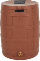 Good Ideas Rain Wizard 50 Gallon Plastic Outdoor Home Rain Barrel Water Storage Collector with Brass Spigot and Flat Back Design, Terra Cotta (3 Pack) by GreenHaven Gardens