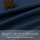 Navy Blue Curtains 90 Inches Long for Living Room Blackout 52 Inch Wide Curtains for Bedroom Window Floor Length Soft Fabric Polyester Linen Blend Noise Reduction Soundproof Nautical Curtain Dark Blue by CozyNest Decor