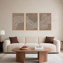 Geometric White Tan Wave Framed Canvas Wall Art Set, Abstract Line Art Painting, Modern Minimalism Wall Decor, Neutral Art Print for Living Room, Bedroom, Dining Room, Office - 16"x24"x3 by CozyNest Decor